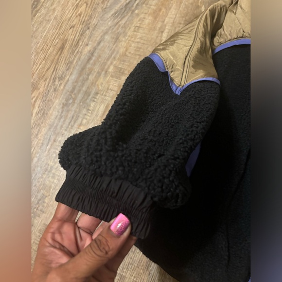 Free People Wild And Free Fleece Coat Black Combo - Picture 8 of 15